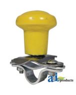 Spinner, Aluminum Steering Wheel (yellow plastic coated knob)