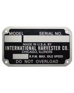 Serial Number Tag To Fit International/CaseIH® – New (Aftermarket)